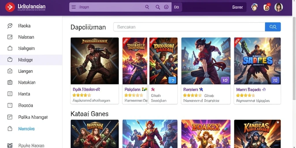 Tampilan utama aplikasi dengan pilihan permainan yang beragam.